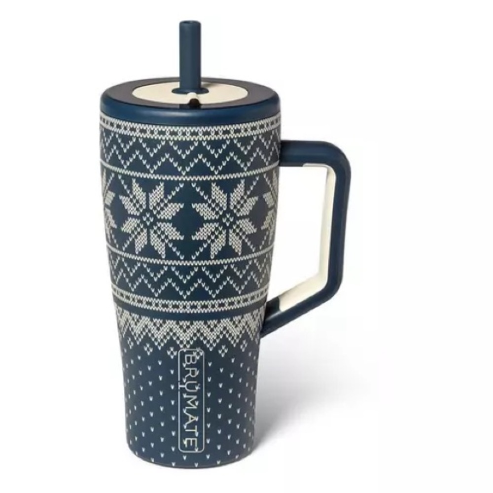 BrüMate Blue and White Insulated Mug